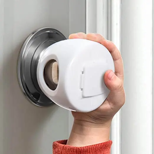 Securing Doors to unsafe rooms with doorknob covers
