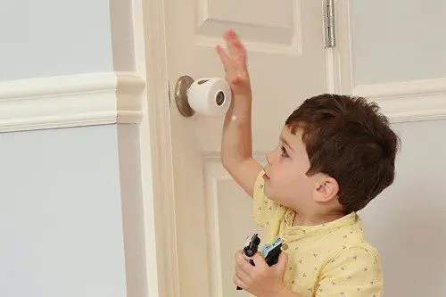 Securing Doors to unsafe rooms with doorknob covers