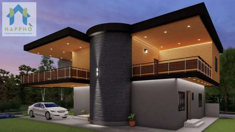 duplex house plan in 3d for 4 bhk house