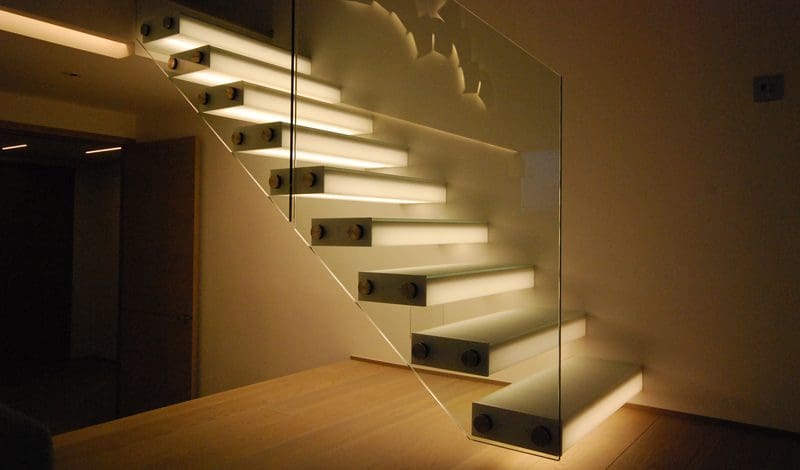 Floor lighting in staircase