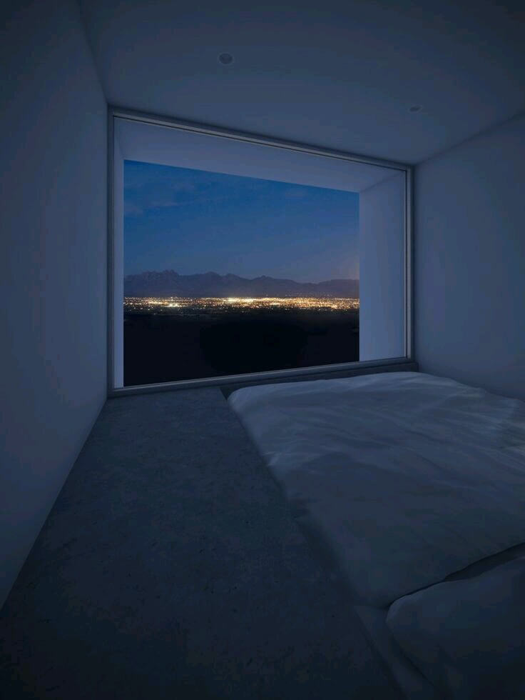 Natural Moon light through window in the night