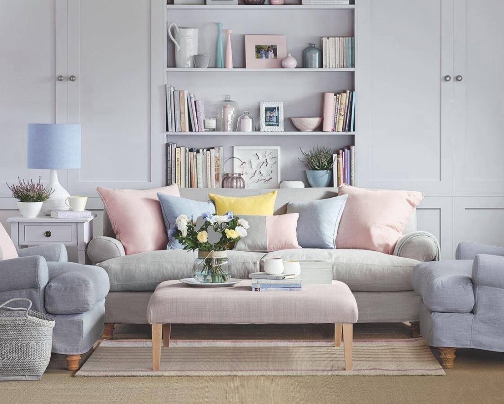 Pastel Coloured Living Room