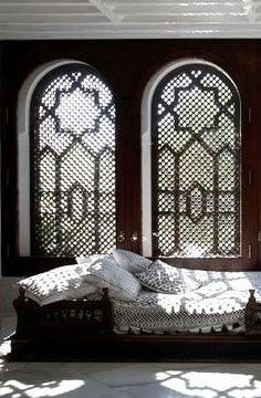 Jaali windows installed in a bedroom