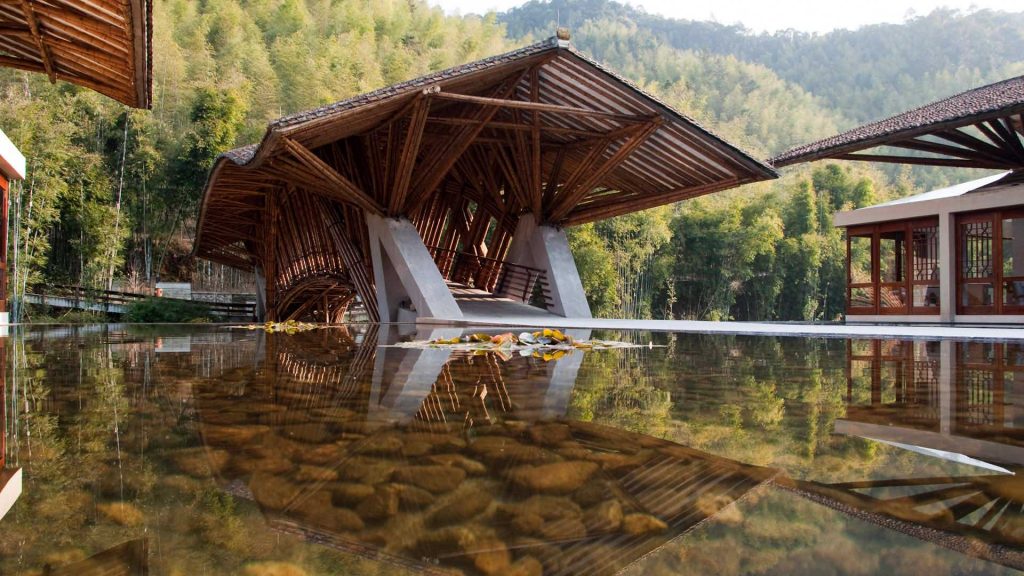 Passage-over-water-built-with-bamboo
