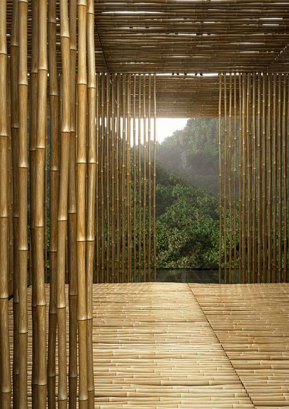 bamboo used as a external partition