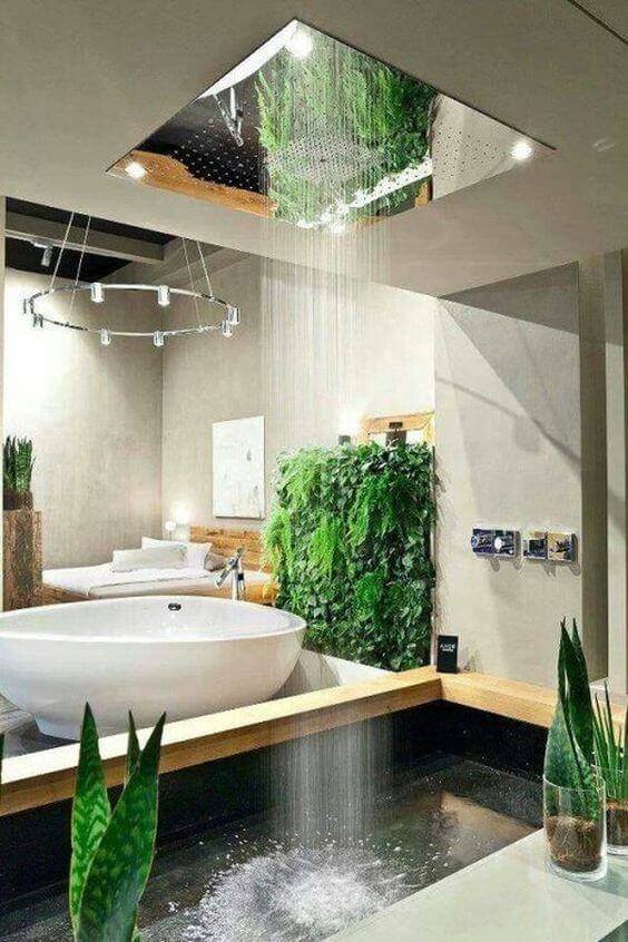 unique design ceiling with inbuilt shower