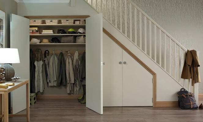 wardrobe or closet under staircase