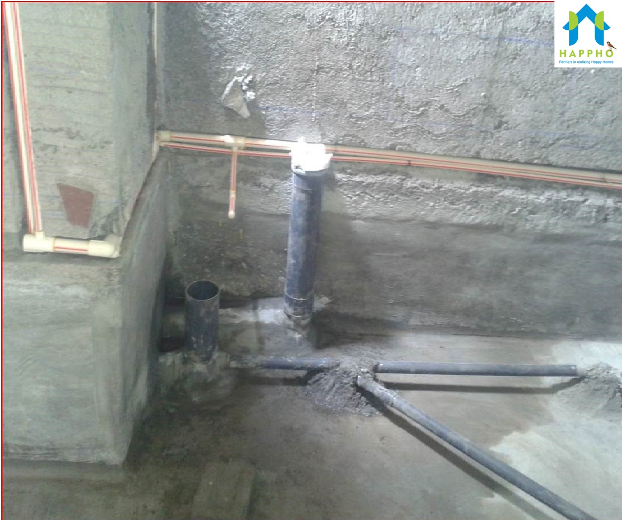 Installation of Plumbing pipes and inserts