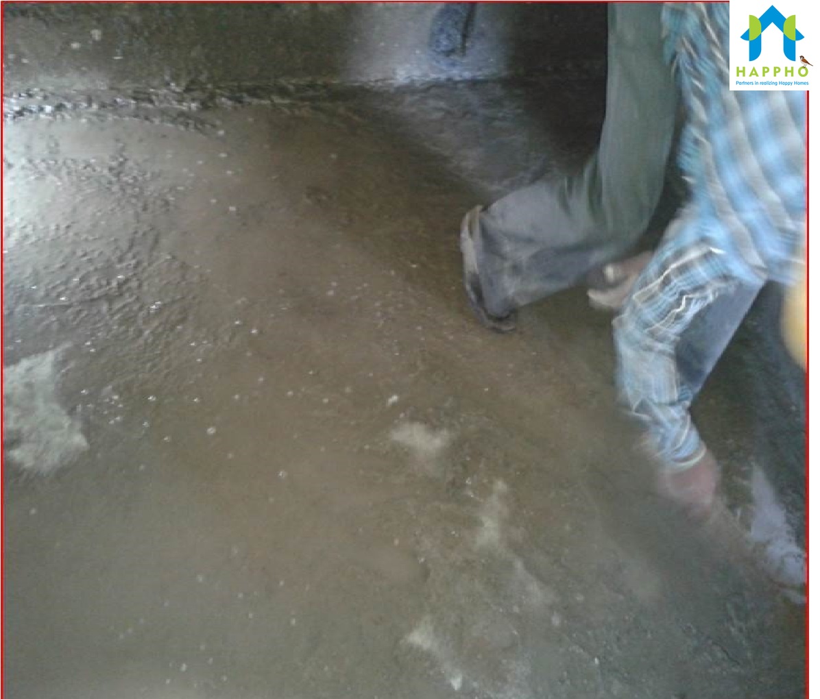 Surface Preparation - Cleaning of surface before waterproofing