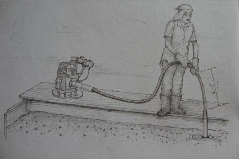 Compaction of Concrete with a vibrator compactor
