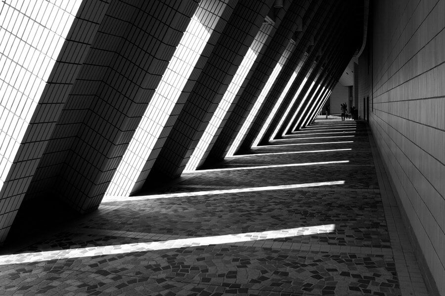 Shadow pattern created in corridors