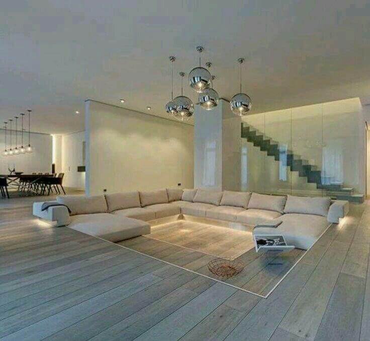 Sunken Living Room with sofas