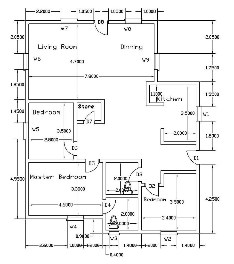 House Floor Plan With Measurements