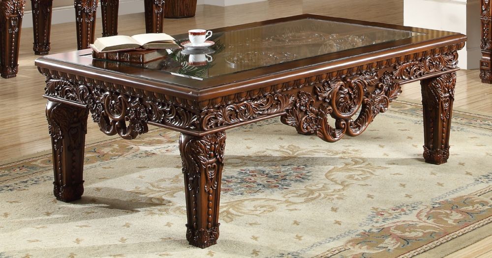 Carved traditional wooden table