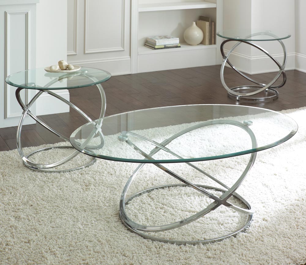 Coffee Table with Elliptical Glass top