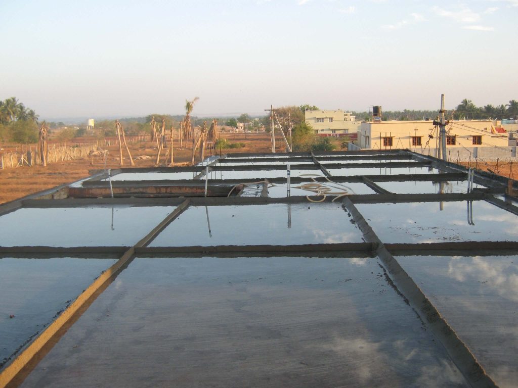 Curing by creating water ponds