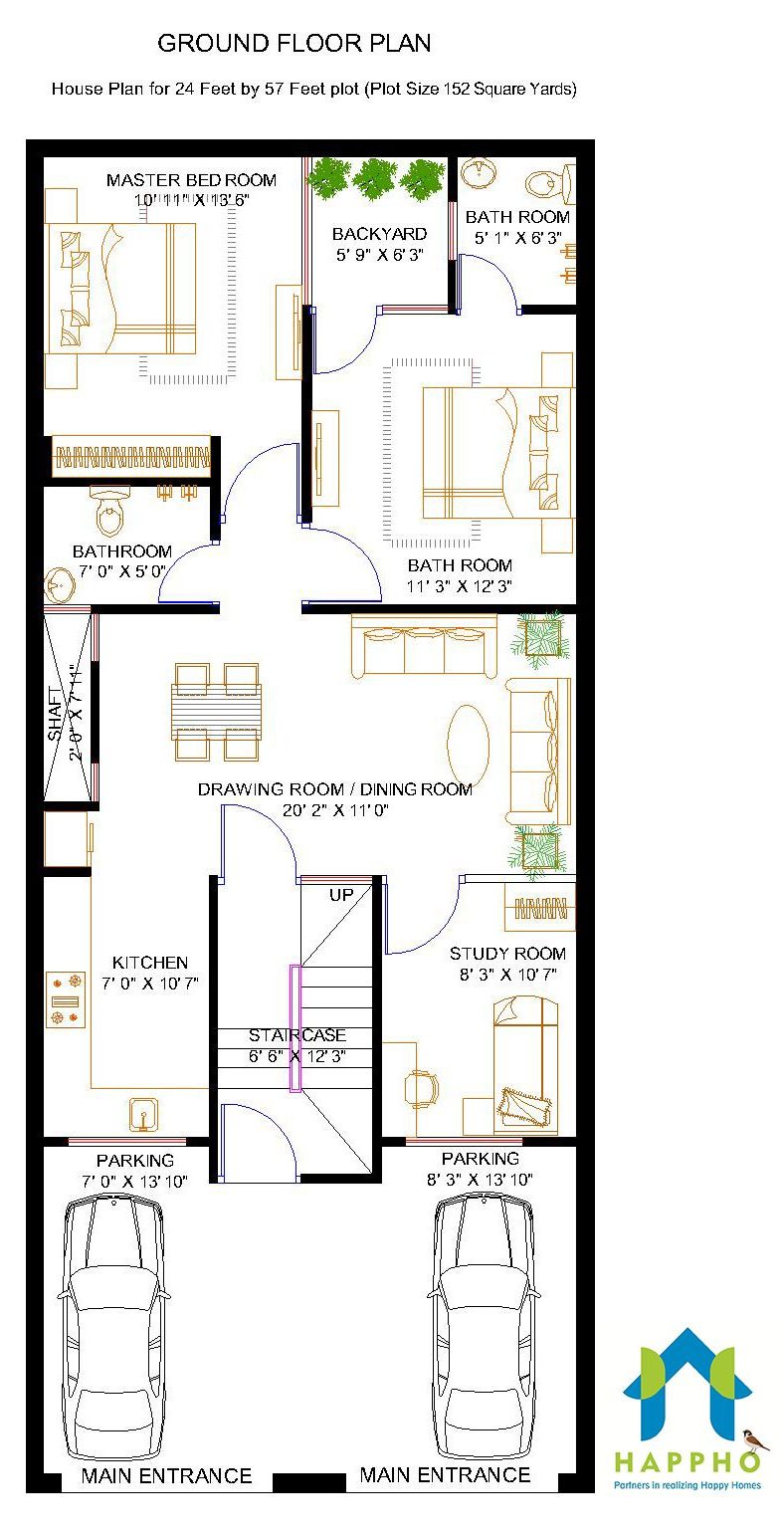 2 Bhk Ground Floor Plan Layout - floorplans.click