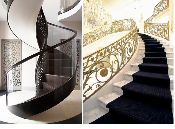 Curve Railings to enhance the stairs