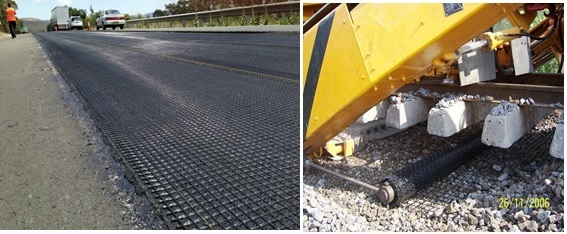 Geogrids in retainting wall and to stabilize railway tracks
