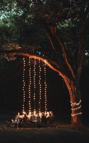 Lighting and Decor for a Garden Side Dinner Party
