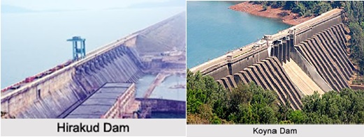hirakud Dam (Sambalpur) and Konya Dam (Maharastra)