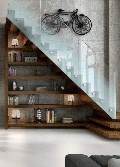 Book Shelf beneath Stairs -1