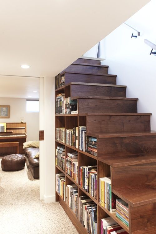 Book Shelf beneath Stairs