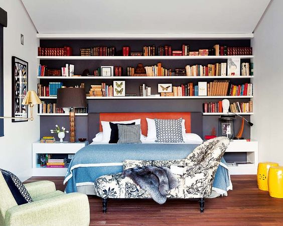Book shelf Design on Bed backside