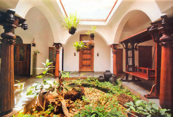 Central Courtyard Garden in a Kerala Syle Home Design