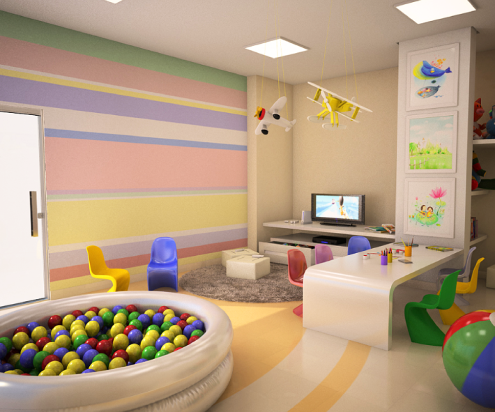Colorful childrens playroom furniture for kids playroom