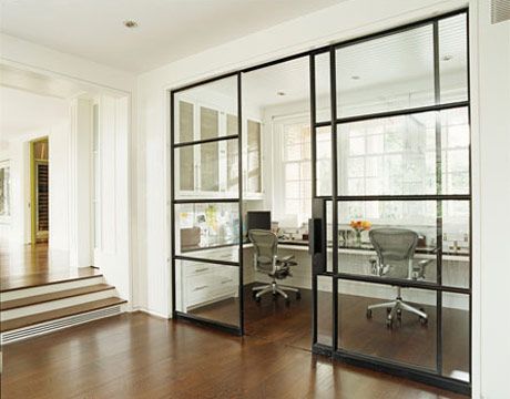 Glass wall partition for workspace in Home