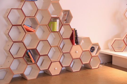Hexaganol Book Shelf Design Ideas