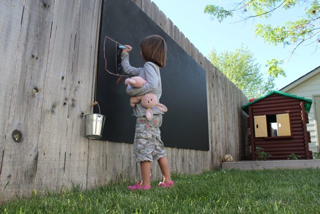 Outdoor blackboard for children to write on