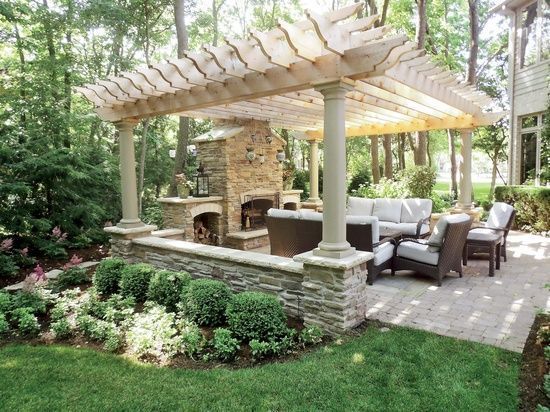 Pergola used as an outdoor dinner spot