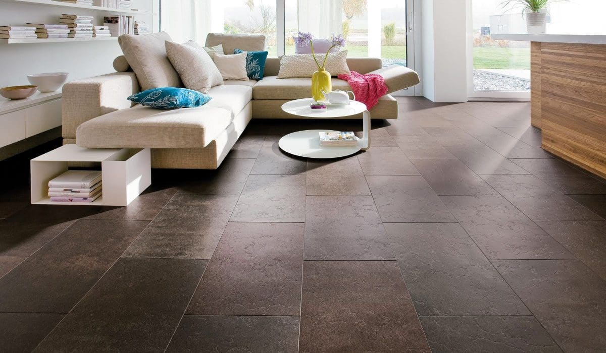 Vitrified Tile Flooring in Dark Color