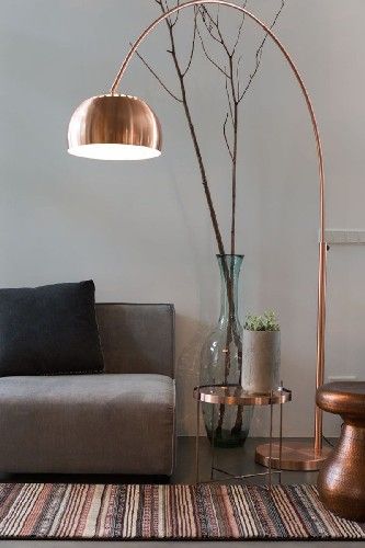 Simple Floor Lamp in Living Room next to Sofa