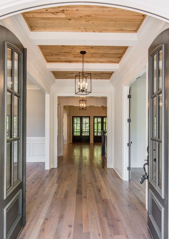 Tray Ceiling in wooden colors and candle lights