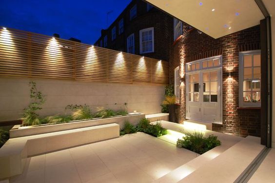 Lighting on External Facade of the house to highlight garden area
