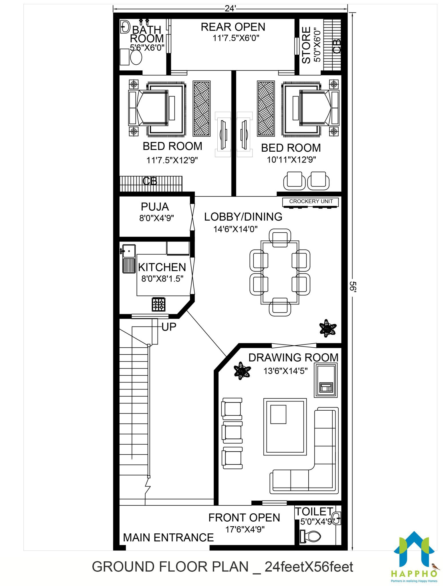 2-bhk-floor-plan-for-24-x-56-feet-plot-1344-square-feet