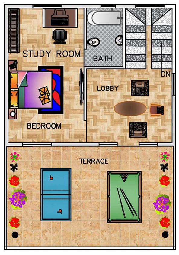 Second Floor PLAN for 30 X 40 Feet plot (Plot Size 133 Square Yards)-CROP