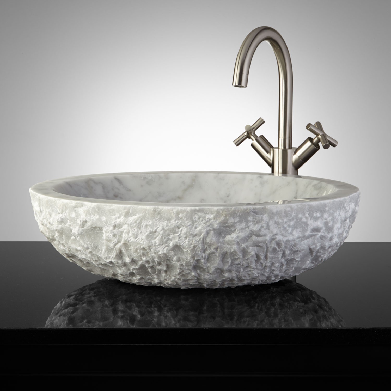 Marble Oval Sink Carrara Counter Top 