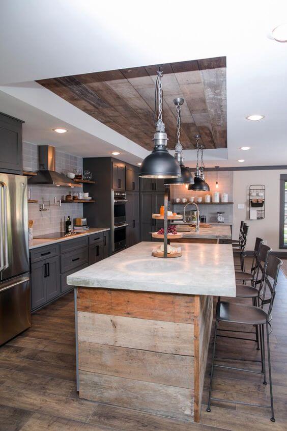 Rugged or industrial feel kitchen of a bachelor pad