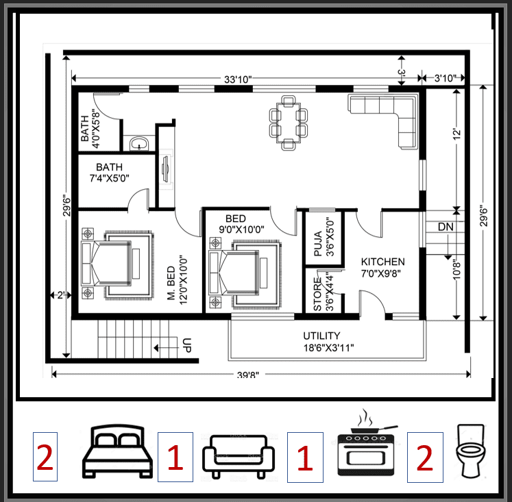 30 40 House Plans East Facing Best