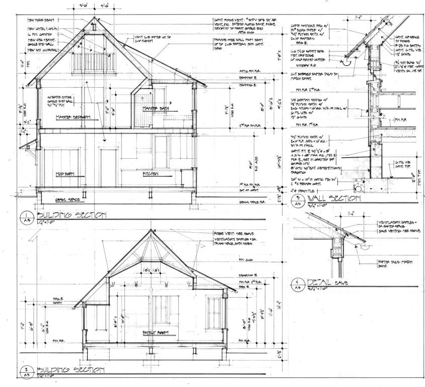 Building Section Drawing and Sections