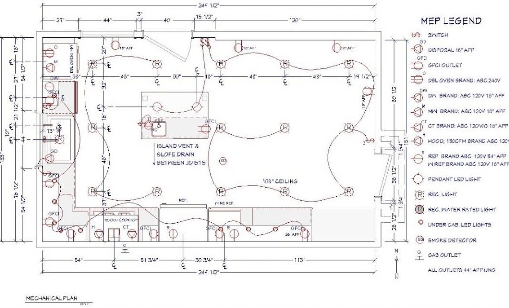 Electrical layout plan with legend