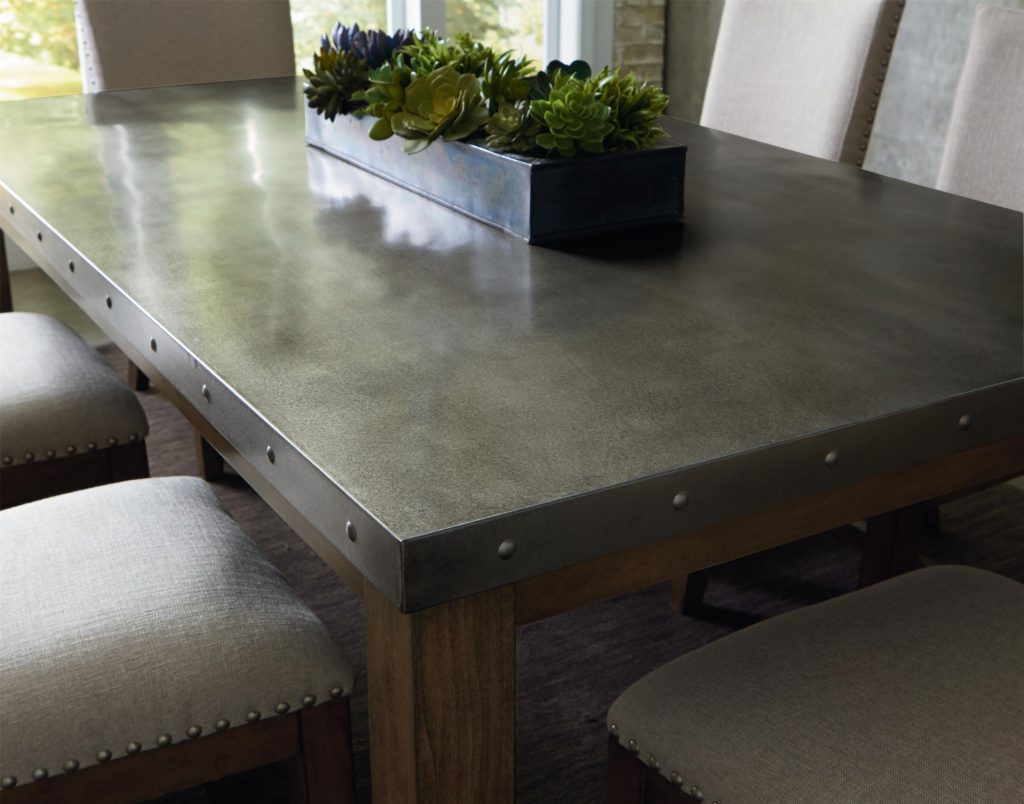 Metal Top Dining Table