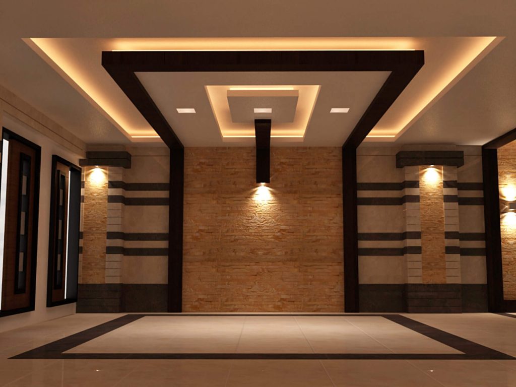 Aesthetically designed false ceiling and wall