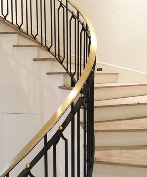 Brass handrails that looks like gold plated