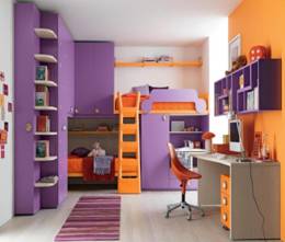 Dark Purple walls in childrens room