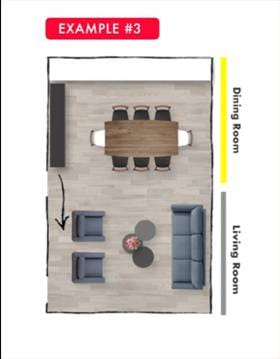 Example-3 Dining table placed next to sofa in living